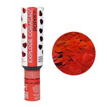 Lança Confete Granada Coração Vermelho Metalizado 30cm - Popper