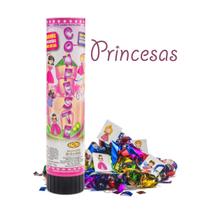 Lança Confete infantil Festa Menina C/ Adesivos de Princesas