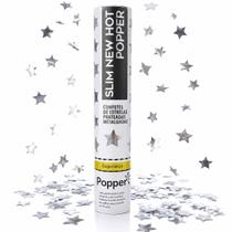 Lança confete klf popper slim new hot estrela prata