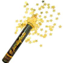 Lanca confete metalizado estrela 30 cm dourado