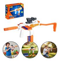 Lança Dardos Espuma Infantil 20 Dardos Tambor Automático Luneta 4x Brinquedo Wellkids Seguro