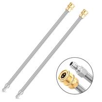 Lança Extensora para Lavadora de Alta Pressão EARLEAS 43 cm, Kit com 2, Aço Inoxidável
