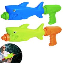 Lançador Arminha Pistola De Água Piscina Tubarão Infantil - DM Toys Presentes
