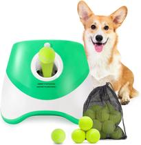 Lançador automático de bolas para cães MEKAPLE com 15 mini bolas de tênis Lançador automático de bolas para cães MEKAPLE com 15 mini bolas de tênis