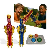 Lançador Beyblade Espada Turbo Battle Giro Potente Infantil