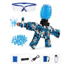 Lançador Bolinha De Gel Brinquedo Automático Com Óculos Azul Lançador Bolinha De Gel Brinquedo Automático Com Óculos Azul