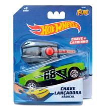 Lançador Chave Radical Hot Wheels Carro Verde F00034 - Fun