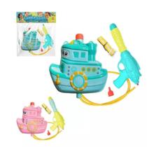 Lançador de Água Com Mochila Barco Pistola Refrescante Diversão