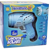 Lancador de bolhas de sabao azul fenix Lancador de bolhas de sabao azul fenix