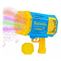 Lançador de Bolhas de Sabão Elétrico com Luzes - 69 Furos para Bolhas Brinquedo Recarregável para Crianças e Jardim - Rocket
