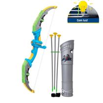 Lançador de Brinquedo Arco Azul e Flecha com Luz DM Sports