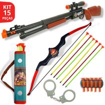 Lançador De Brinquedo + Arco E Flecha Infantil Kit