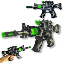 Lançador De Brinquedo Camuflado Laser C Luz Som