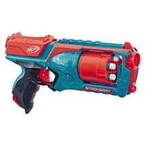 Lançador de brinquedo NERF Strongarm N-Strike Elite com cano giratório, Slam Fire e 6 dardos Elite oficiais para crianças, adolescentes e adultos (exclusivo da Amazon), laranja