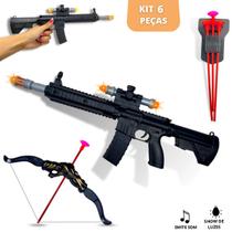 Lançador de Brinquedo Som E Luz Kit Com Arco e Flechas