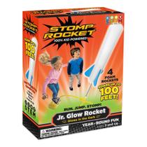Lançador de foguetes Stomp Rocket Jr Glow com 4 foguetes para crianças a partir de 3 anos