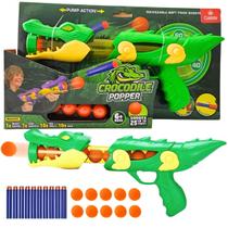 Lançador Infantil Dardos Bolinhas Brinquedo Divertido Crocodile Popper Castela