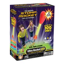 Lançador original Toy Stomp Rocket com 6 foguetes LED de mais de 5 anos Lançador original Toy Stomp Rocket com 6 foguetes LED de mais de 5 anos