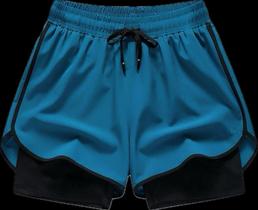 Lançamento bermuda 2em1 de compressão boxer para exercicios dryfit premium