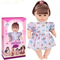 Lançamento boneca vinil com cabelo 40 cm menina barato - Adijomar Brinquedos