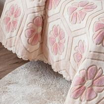 Lancamento Jolitex- Colcha Casal Aveludada Com Relevo L-Amore Baunilha