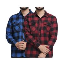 Lançamento Kit 2 Camisetas Masculina Xadrez Flanelada Com Bolsos Manga Longa Premium Lançamento Kit 2 Camisetas Masculina Xadrez Flanelada Com Bolsos Manga Longa Premium