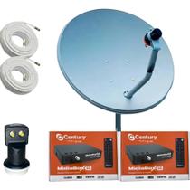 Lançamento Kit Antena Parabólica Digital Century com 2 receptor MidiaBox SE