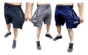 Lançamento! Kit Com 3 Bermudas Plussize Dryfit Seda Gelada