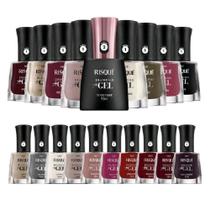Lancamento Risque Efeito Gel Com 20 Cores + Top Coat
