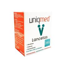 Lanceta Simples para Caneta Lancetadora 100 Unidades Descartáveis Uniqmed