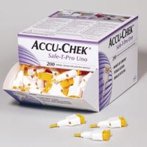 Lancetas Accu-Chek Safe-T-Pro Uno com 200 Unidades - Roche Lancetas Accu-Chek Safe-T-Pro Uno com 200 Unidades - Roche