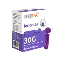 Lancetas Para Lancetador 30G Cx 100Un Uniqmed Lancetas Para Lancetador 30G Cx 100Un Uniqmed