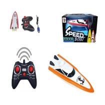 Lancha com controle remoto aquático multifunções recarregável brinquedo para água