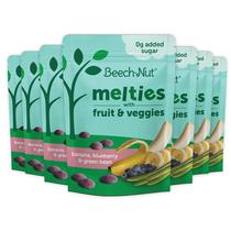 Lanche Beech-Nut Melties para bebês e crianças pequenas, banana e mirtilo, pacote com 7