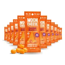 Lanche de queijo Moon Cheese Cheddar Believe It 28g, pacote com 12 Lanche de queijo Moon Cheese Cheddar Believe It 28g, pacote com 12
