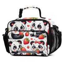 Lancheira ALAZA Panda Red Strawberry isolada para crianças Lancheira ALAZA Panda Red Strawberry isolada para crianças