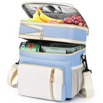 Lancheira BAGNN 16L isolada à prova de vazamentos azul celeste branca Lancheira BAGNN 16L isolada à prova de vazamentos azul celeste branca