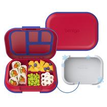Lancheira Bentgo Chill Kids de 4 compartimentos com bolsa de gelo vermelha/real