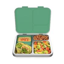 Lancheira Bentgo Kids em aço inoxidável com 3 compartimentos verde Lancheira Bentgo Kids em aço inoxidável com 3 compartimentos verde
