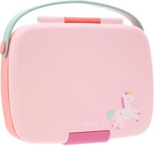 Lancheira Bento Box Buba Unicórnio Silicone com Talheres de Inox