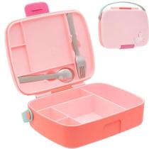 Lancheira Bento Box Magic Unicornio Rosa c/ Talheres Inox - Buba Lancheira Bento Box Magic Unicornio Rosa c/ Talheres Inox - Buba