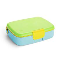 Lancheira Bento Box Munchkin Amarelo Verde Azul com Talheres Lancheira Bento Box Munchkin Amarelo Verde Azul com Talheres