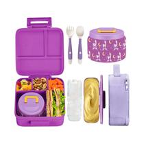 Lancheira Bento Infantil Com Pote Térmico, Bolsa Térmica À Prova De Vazamentos, Pacote De Gelo E