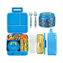 Lancheira Bento Infantil Com Pote Térmico, Bolsa Térmica À Prova De Vazamentos, Pacote De Gelo E