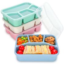 Lancheira Bento TOUWMX, pacote com 4 recipientes para lanches com 4 compartimentos Lancheira Bento TOUWMX, pacote com 4 recipientes para lanches com 4 compartimentos