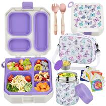 Lancheira Bento wiwens 35 oz à prova de vazamentos com pote térmico de 12 oz Lancheira Bento wiwens 35 oz à prova de vazamentos com pote térmico de 12 oz