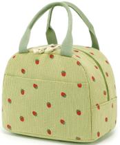 Lancheira Bluboon Corduroy Strawberry Green Isolada Grande