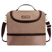 Lancheira Bolsa 2 Compartimentos Rosa Térmica Marmita Fitnes