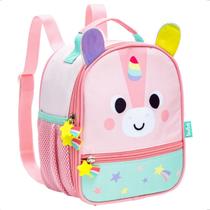 Lancheira Bolsa Térmica BubaZoo Unicórnio Rosa Infantil Buba Lanche Escolar Uni Thermo Costas mochila menina bebê crechê