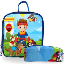 Lancheira Bolsa Térmica Infantil Masculina Menino Grande + Estojo Menino